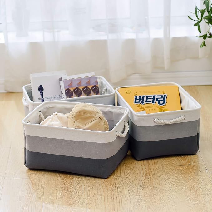 Large Storage Baskets for Shelves, Fabric Baskets for Organizing, Collapsible - Image 8
