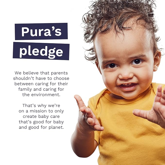 Pura Baby Wipes 3 x 60 per pack 100% Plastic-Free & Plant Based Wipes, 99% Water - Image 7