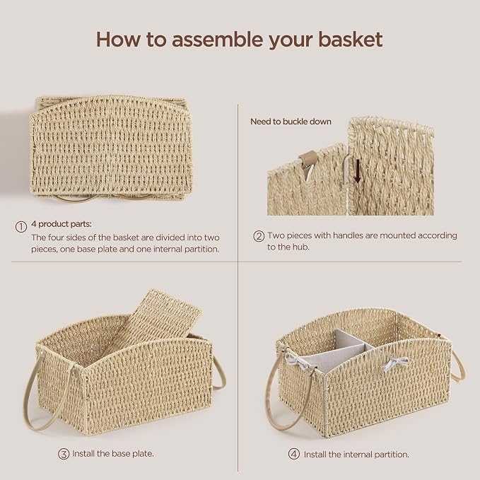 HBlife Diaper Caddy Organizer, Hand-Woven Storage Basket - Image 6