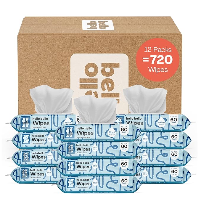 Hello Bello Extra Gentle Unscented Baby Wipes, Plant Based, Made by HelloBello
