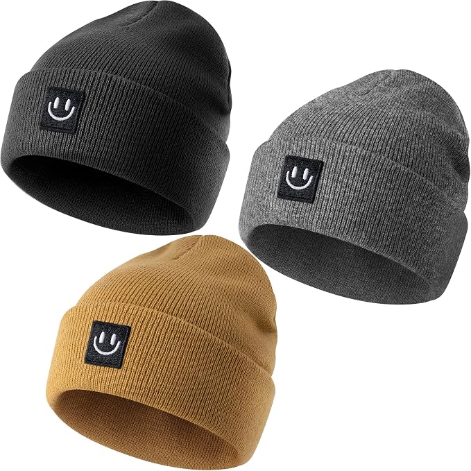 3 Packs Baby Beanie Cute Toddler Beanies Kids Winter Hat Boys Girls Warm Knit by FHJAX