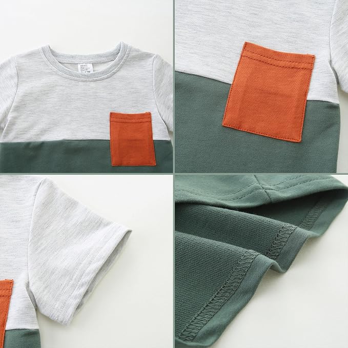 Baby Boy Outfits Short Long Sleeve Pants Clothes Set Spring Summer Hooded - Image 4