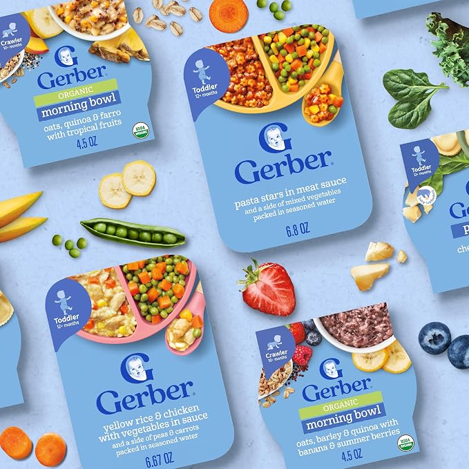 Gerber Stage 3 Baby Food, Organic Morning Bowl, Oats Barley & Quinoa, Baby - Image 8