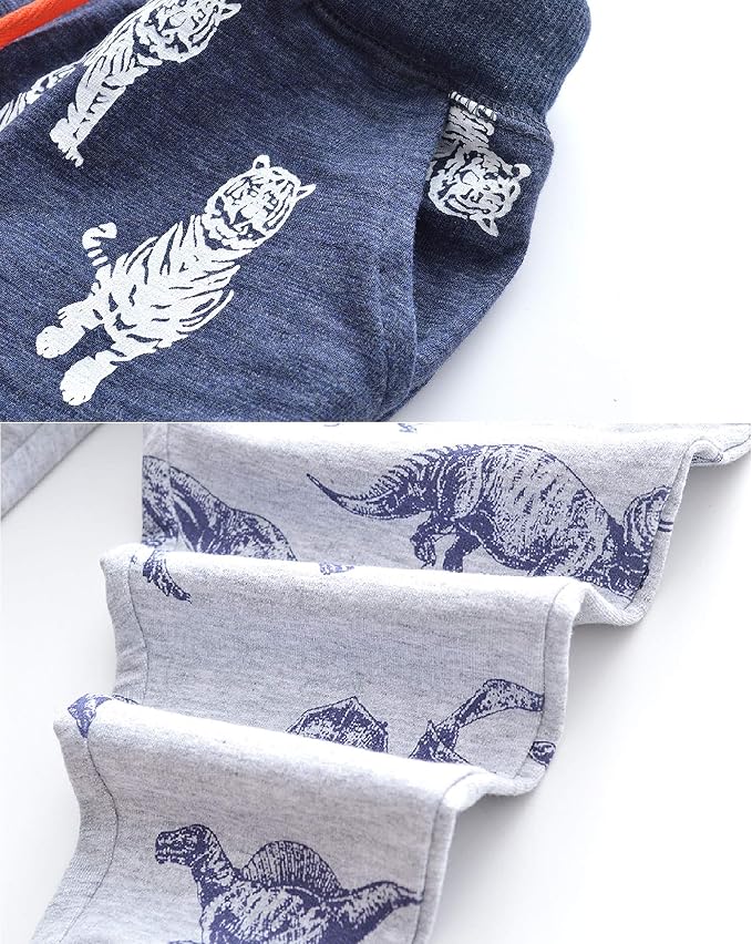 HUAER& Baby Boy's Jogger Pants Dinosaur Car Animal Print Drawstring Elastic - Image 5