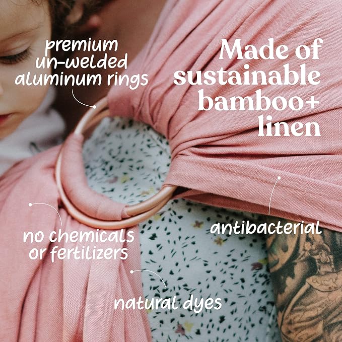 Nalakai Luxury Ring Sling Baby Carrier, Soft Linen Blend Baby Sling, Baby Wrap - Image 8