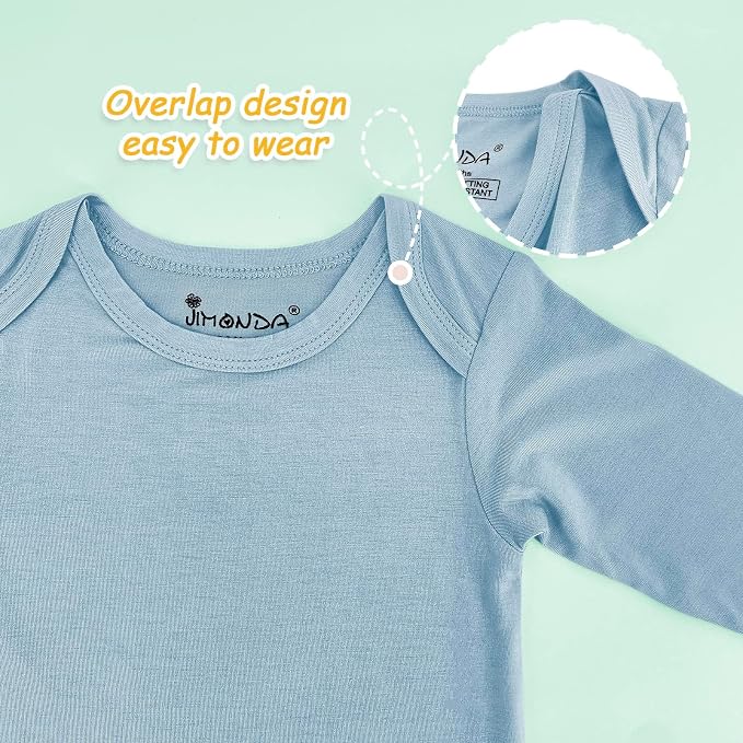 Jimonda Bamboo Baby Bodysuit Long Sleeve Infant Romper Soft Boy Girl Unisex - Image 2