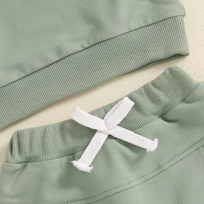 Toddler Baby Boy Fall Outfits Long Sleeve Crew Neck Pullover Sweatshirt + - Image 4