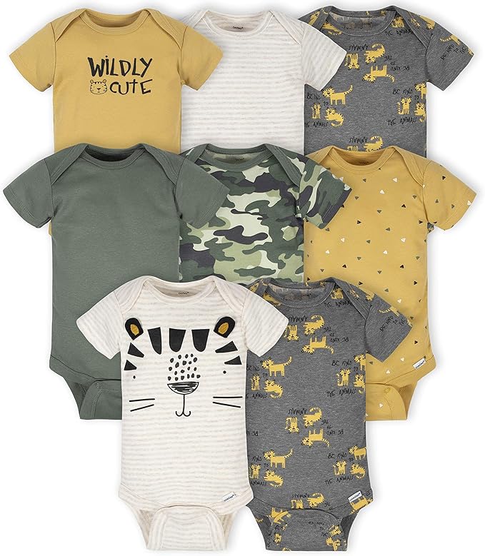 Gerber unisex-baby 8-pack Short Sleeve Onesies Bodysuits by Gerber