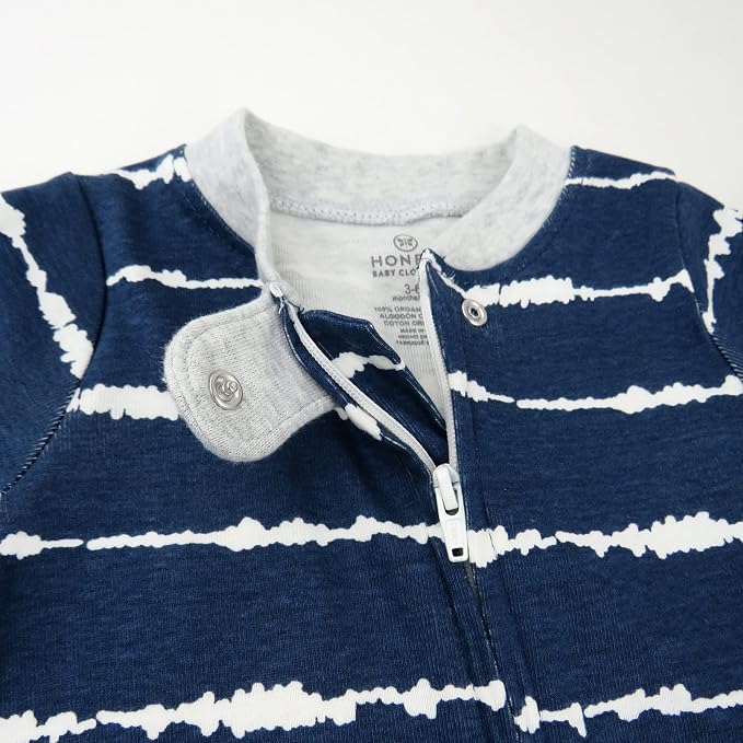 HonestBaby Baby Sleep N' Play One-Piece Zip-Front Footed Organic Cotton Pajama - Image 2