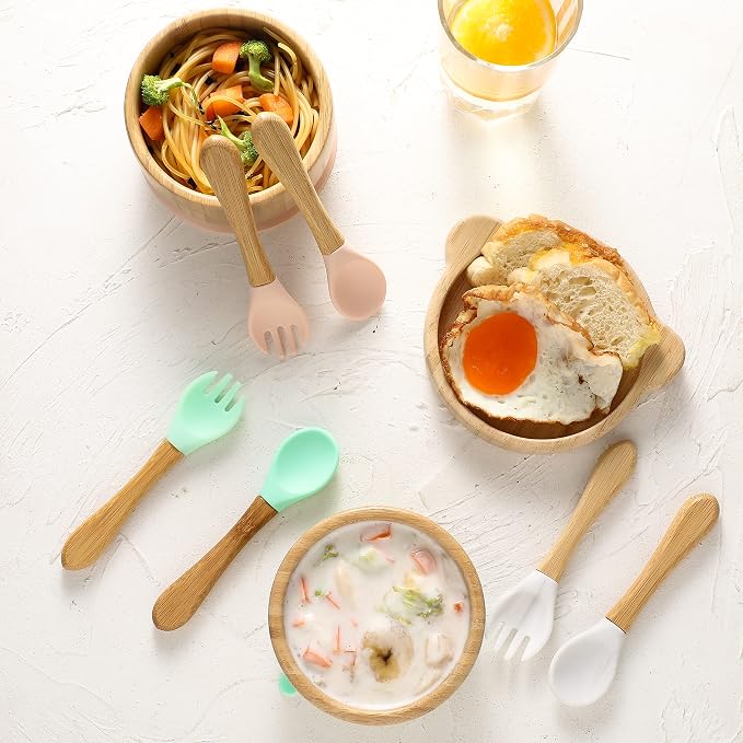 Baby Bowls with Lid, HBM Bamboo Suction Bowls - Image 4