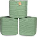 NaturalCozy 13 Inch Cube Storage Bins Cotton Rope Woven Baskets by NaturalCozy