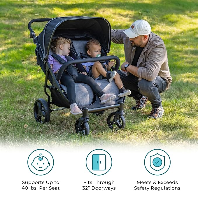 Gaggle by Foundations Roadster Duo Side by Side Double Stroller | Lightweight - Image 4
