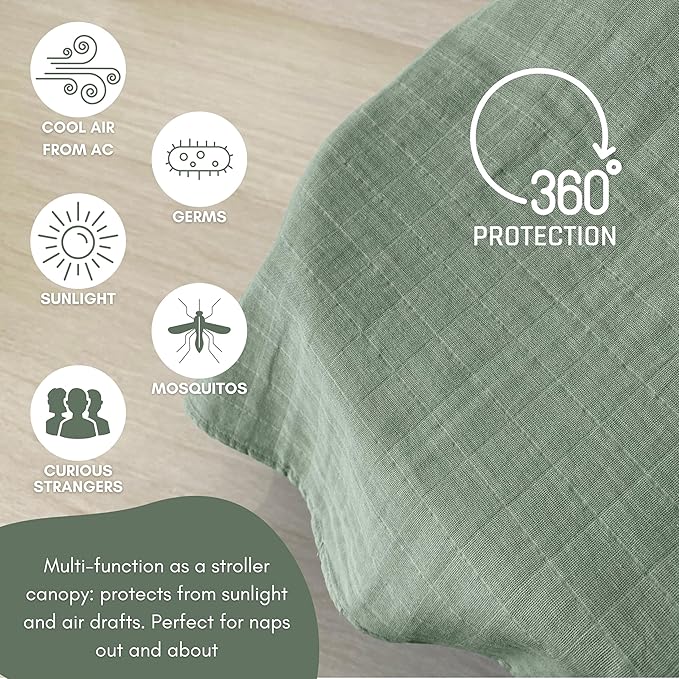 MOZAH 100% Organic Cotton Muslin Nursing Cover - Image 7