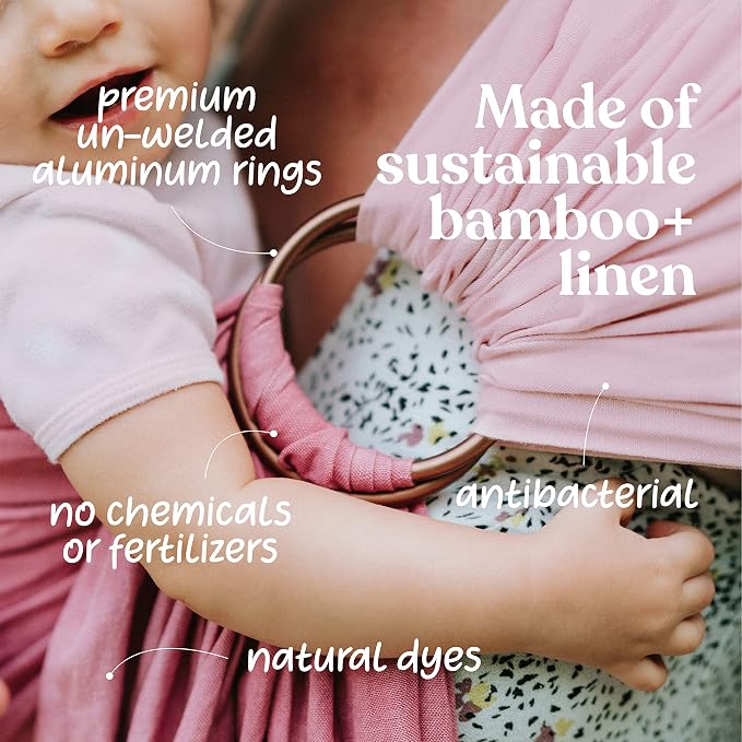 Nalakai Luxury Ring Sling Baby Carrier, Soft Linen Blend Baby Sling, Baby Wrap - Image 8