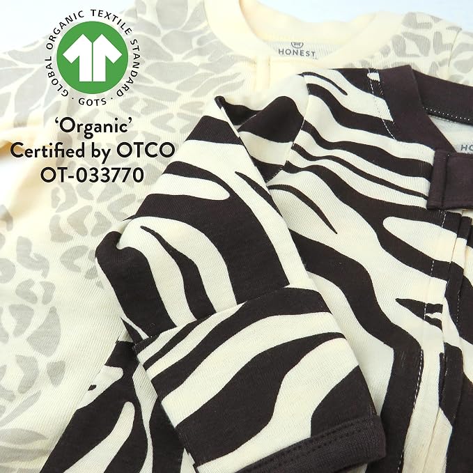HonestBaby Baby Sleep N' Play One-Piece Zip-Front Footed Organic Cotton Pajama - Image 4