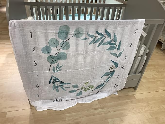 Organic Baby Monthly Milestone Blanket Newborn Boy Girl Unisex Gender Neutral| - Image 5