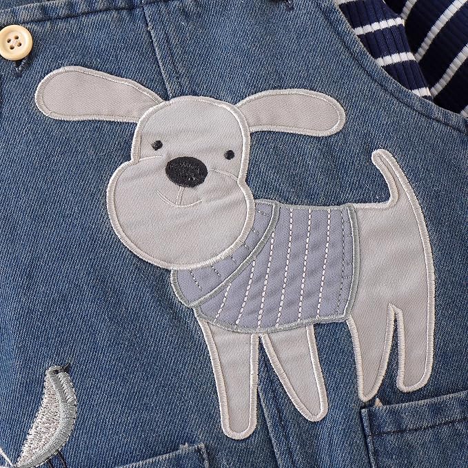 Baby Boy Clothes Fall Winter Outfits Long Sleeve Striped Romper Cute Cartoon - Image 8