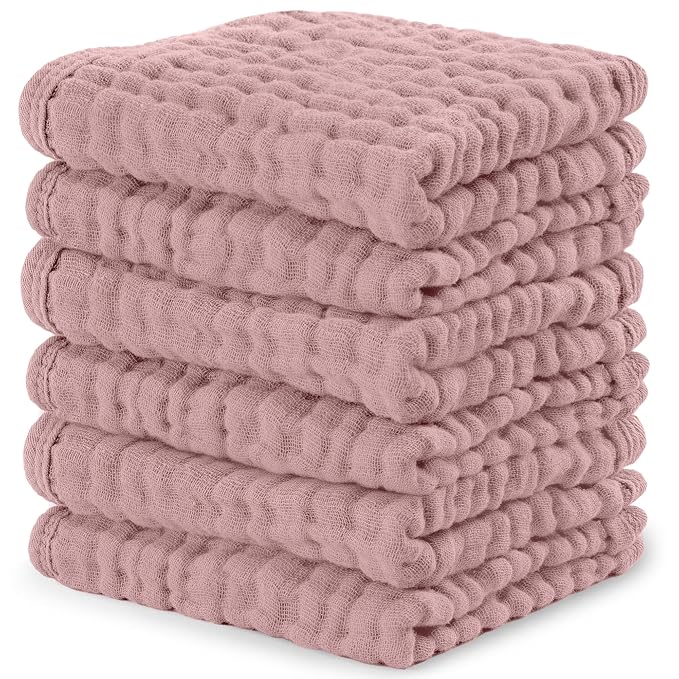 Comfy Cubs Muslin Baby Washcloths 6 Pack by ComfyCubs