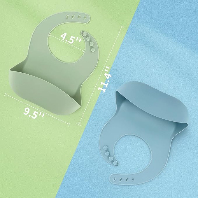 ME.FAN Silicone Baby Bibs for Babies & Toddlers | Adjustable Silicone Bibs 2 Set - Image 2