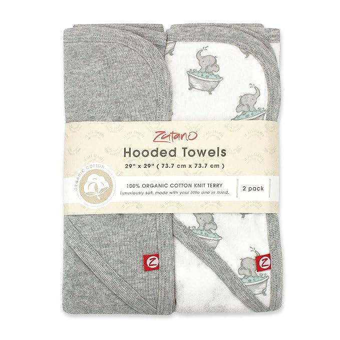 Zutano Hooded Baby Towels, Organic Cotton Baby Bath Towel, Ultra Soft and - Image 2