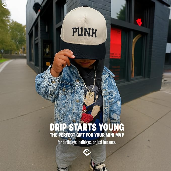 Funky Junque Premium Kids Trucker Hat Vintage Snapback Baseball Cap - Image 7