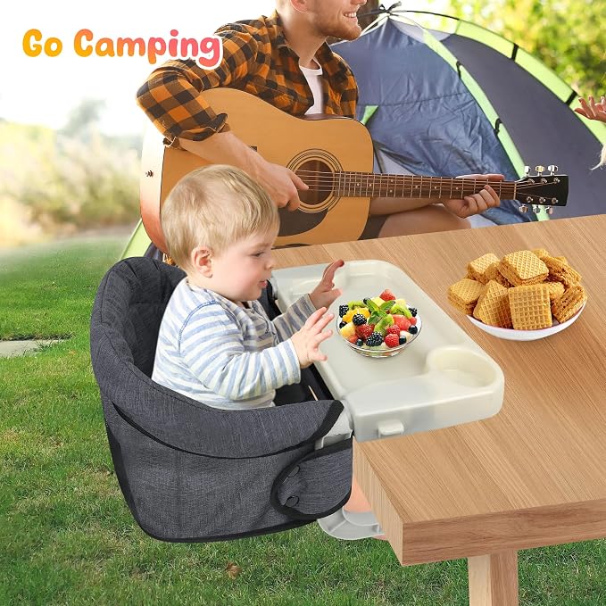 Toogel Hook On High Chair with Removable Dining Tray, Folding Portable Clip on - Image 8