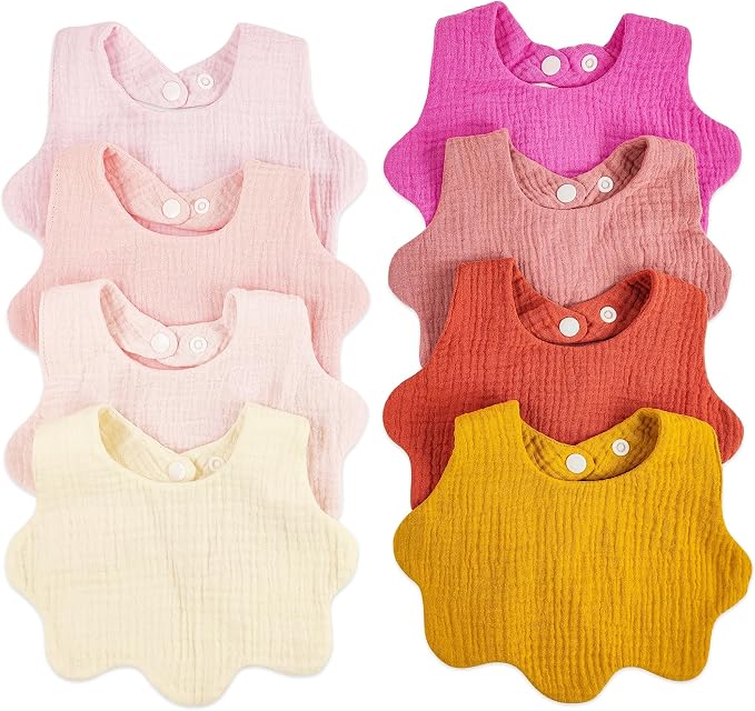 Muslin Baby Bibs for Drooling and Teething Newborn Drool Bibs for Baby Girl Boy by DOSMINE