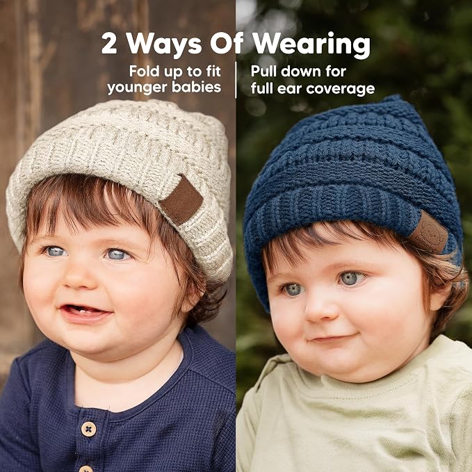 3-Pack Baby Beanies for Boys, Girls - Image 3