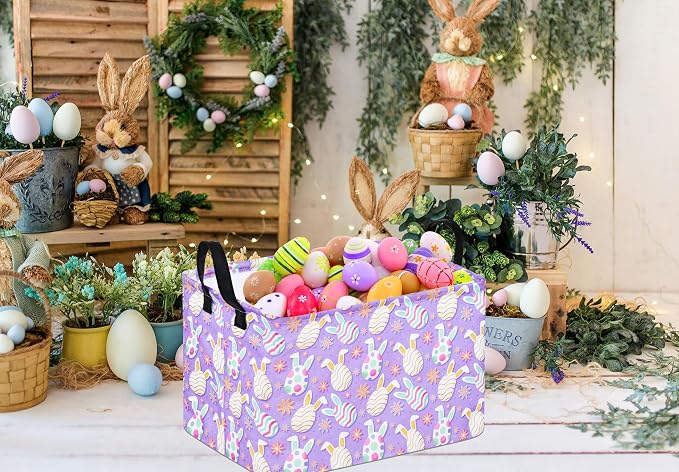 Easter Gift Basket Eggs Storage Basket Kids Toys Storage Basket Organizer Box - Image 8