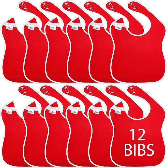 Large Waterproof Bibs Primary Collection by ToppyToddlerUSA