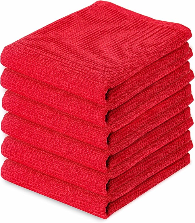 PurpleEssences Waffle Weave Kitchen Towel, 100% Cotton by PurpleEssences