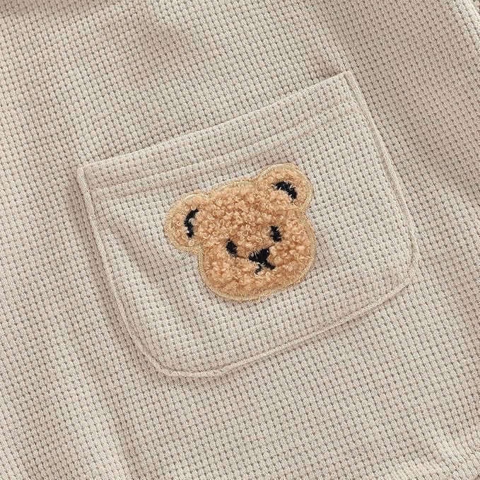 Douhoow Cute Baby Sweatshirt Romper Waffle Knit Baby Clothes Infant Girl Boy - Image 3