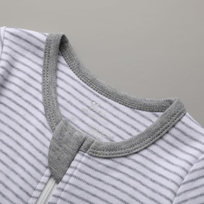 O2 BABY Baby Boys Girls Organic Cotton Zip-Front Sleeper Pajamas, Footed Sleep - Image 4