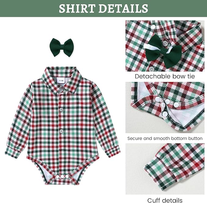 SANMIO Baby Boy Clothes Suits Infant Gentleman Outfit Collared Dress - Image 5