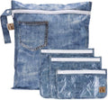 Bumkins Roamio Wet Bag and 3-Pack Clear-Sided Travel Pouches, Waterproof Fabric by Bumkins