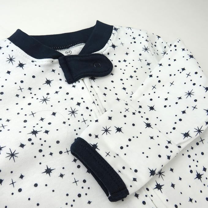 HonestBaby Baby Sleep N' Play One-Piece Zip-Front Footed Organic Cotton Pajama - Image 2