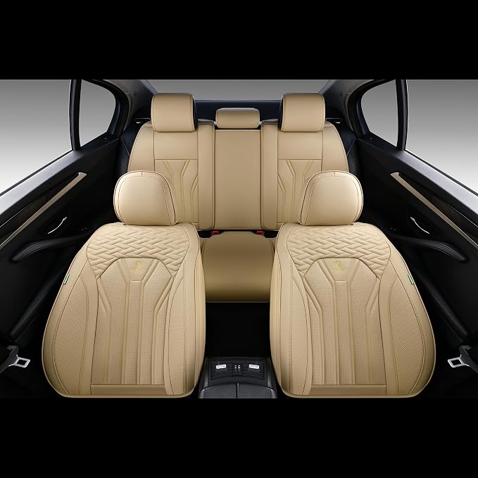 FLORICH Rear Seat Covers Leather Car Seat Covers Waterproof Back Seat Cover - Image 7