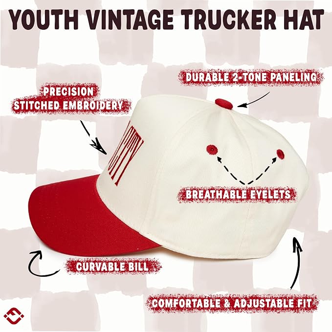 Funky Junque Premium Kids Trucker Hat Vintage Snapback Baseball Cap - Image 4