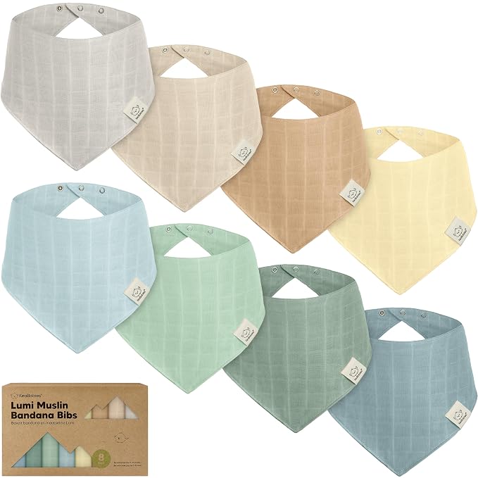8-Pack Muslin Baby Bibs for Boys, Girls by KeaBabies