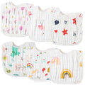 Zainpe 6Pcs Snap Muslin Cotton Bibs by Zainpe