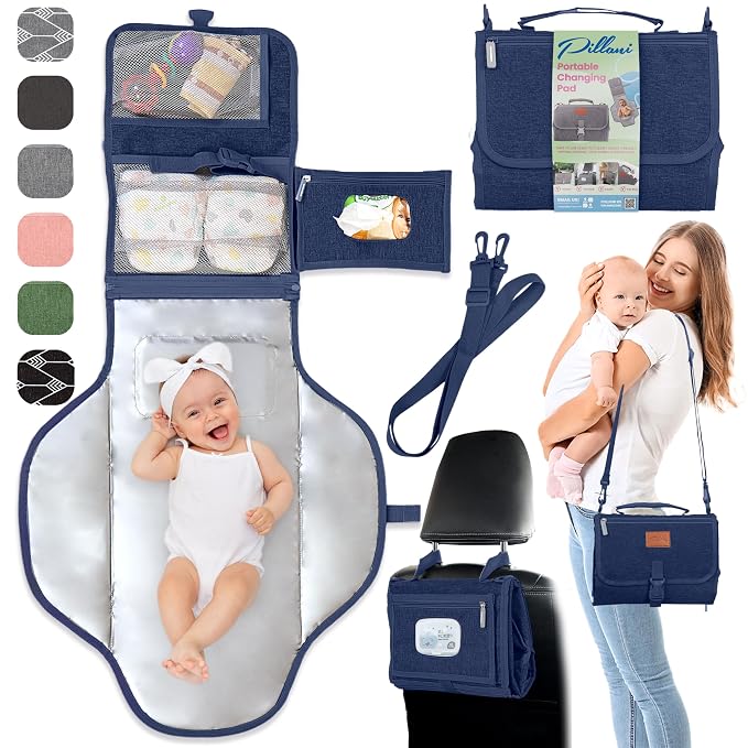 Portable Changing Pad for Baby, Travel Diaper Changing Pad for Newborn by Pillani