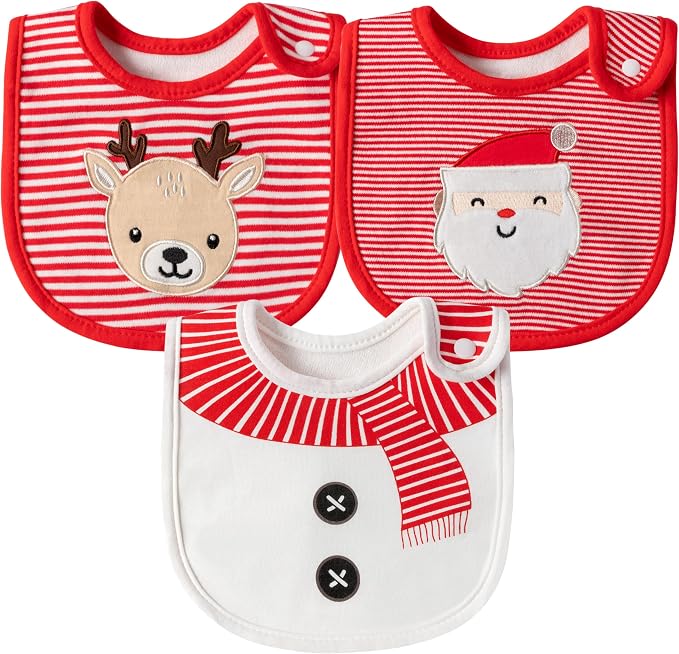 3Pcs Christmas Baby Cotton Bibs by 2ooya