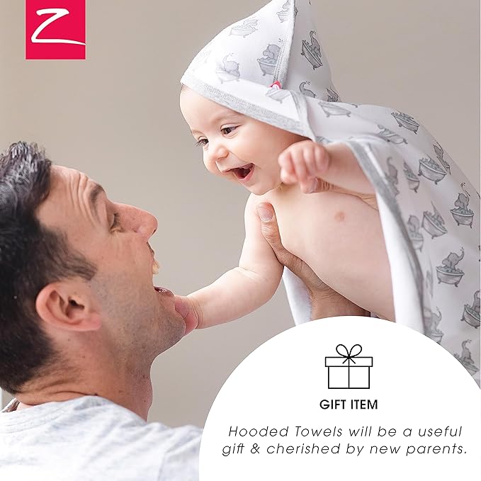 Zutano Hooded Baby Towels, Organic Cotton Baby Bath Towel, Ultra Soft and - Image 6