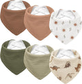 Susurration Muslin Baby Drool Bibs 6Pack Soft Triangular Adjustable Baby by Susurration