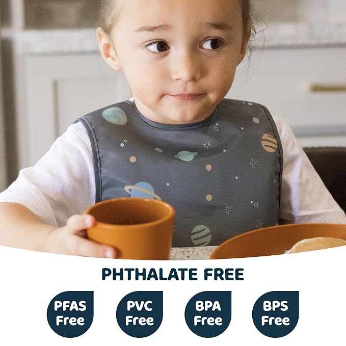 Tiny Twinkle Short Sleeve Apron Baby & Toddler Bib - Image 2