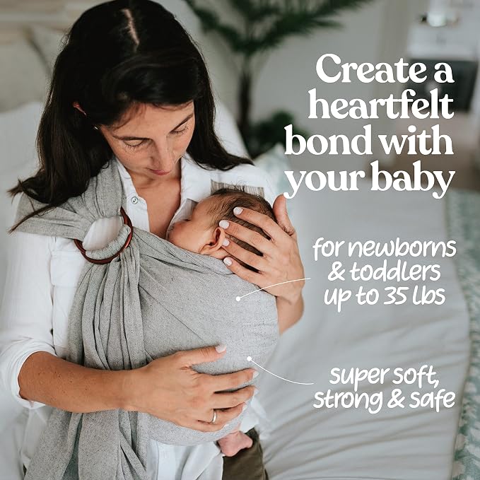 Nalakai Luxury Ring Sling Baby Carrier, Soft Linen Blend Baby Sling, Baby Wrap - Image 2