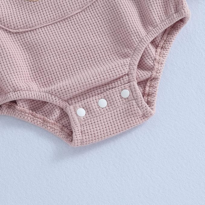 Douhoow Cute Baby Sweatshirt Romper Waffle Knit Baby Clothes Infant Girl Boy - Image 4