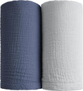 Konssy Muslin Swaddle Blankets for Boys Girls, 2 Pack Receiving Baby Blanket by Konssy