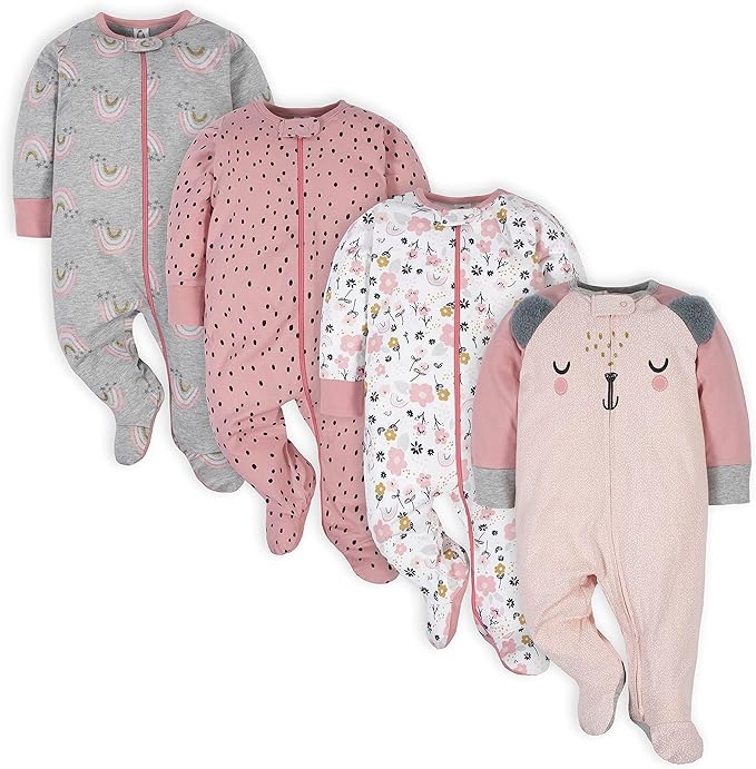 Gerber Baby Girls 4 Pack Sleep 'N Play Footie by Gerber