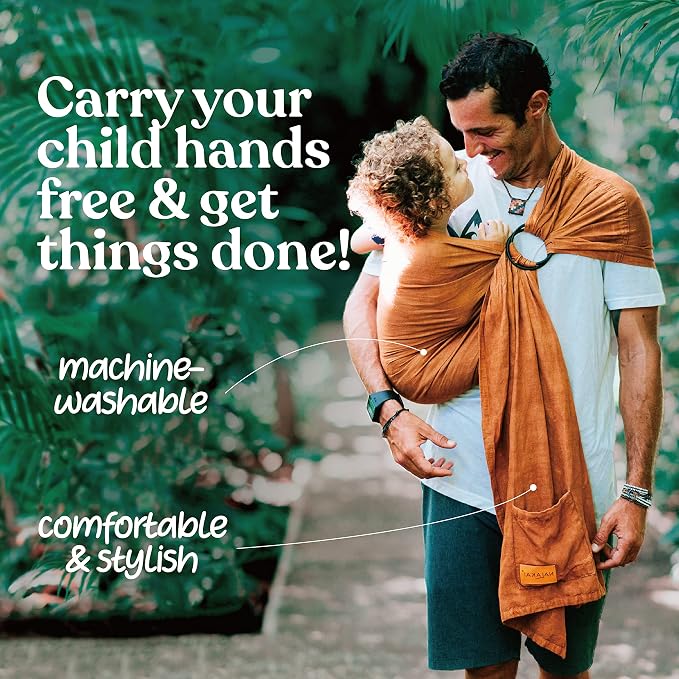 Nalakai Luxury Ring Sling Baby Carrier, Soft Linen Blend Baby Sling, Baby Wrap - Image 5